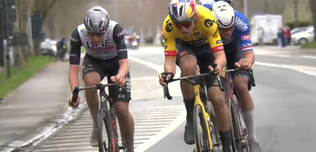 Pogacar, Van Aert y Van der Poel (E3).